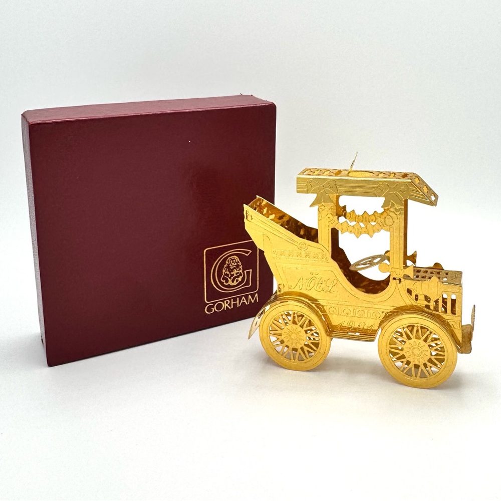 VTG 1981 Gorham Filigree 3D Brass Royal Carriage Holiday Ornament